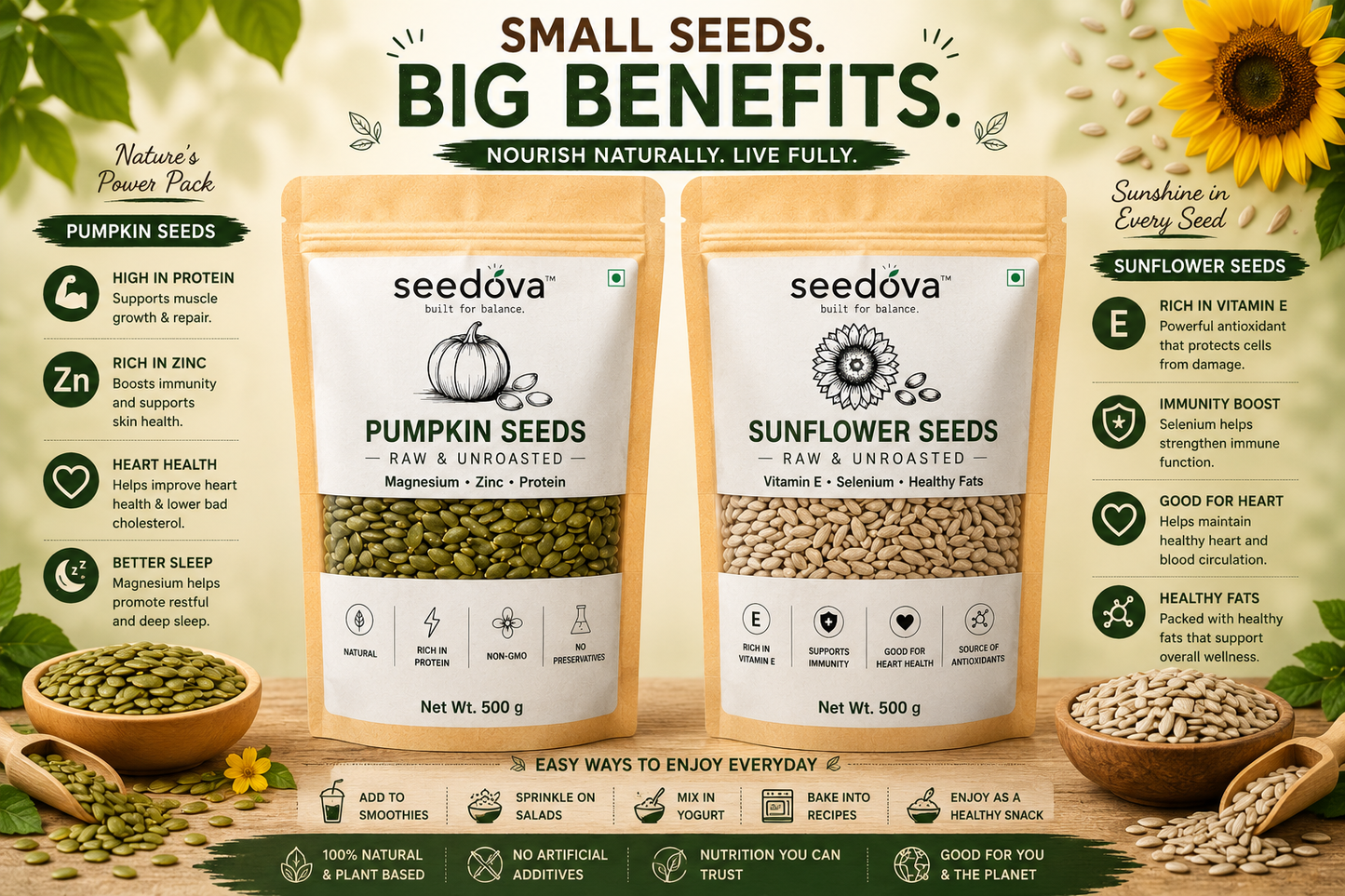 Pumpkin + Sunflower Seeds Combo