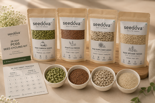 Seedova 28-Day Seed Cycling Kit | 4 Premium Raw Seeds + Complimentary Nutritionist Consultation