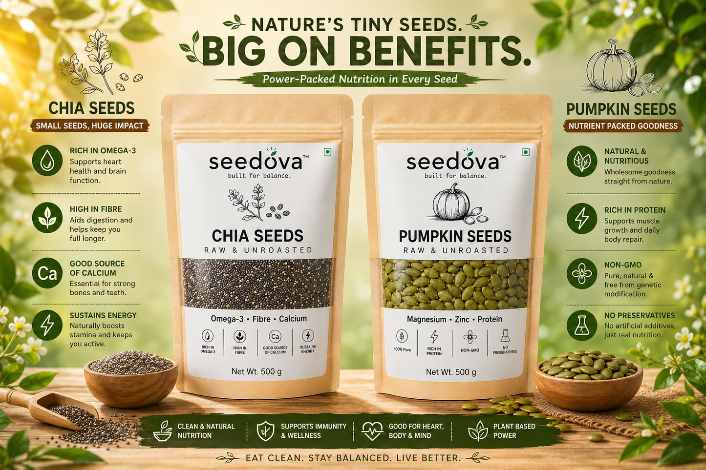 Chia + Pumpkin Seeds Combo