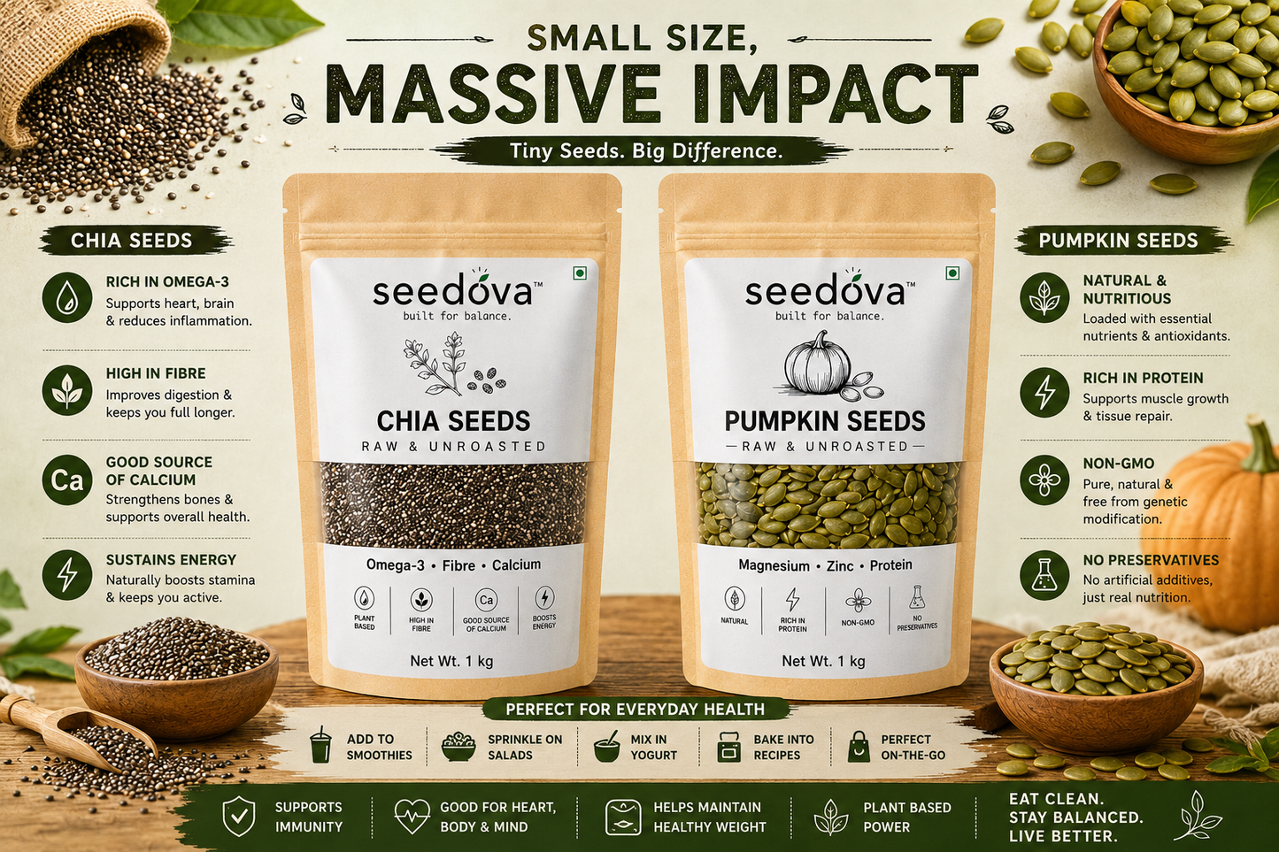 Chia + Pumpkin Seeds Combo